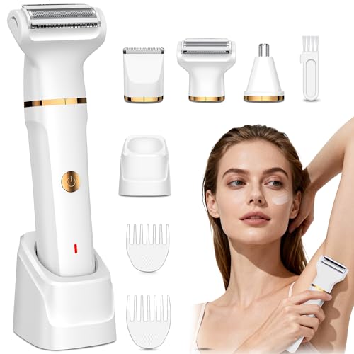 Rasierer Damen, 3-in-1 Intimrasierer für Frauen für Beine, Arme, Achseln und Bikinizone, Wiederaufladbar mit USB-Ladestation, Wasserdicht für Nass- und Trockenanwendung Damenrasierer Elektrisch, Weiß Rasierer Damen, 3-in-1 Intimrasierer für Frauen für Beine, Arme, Achseln und Bikinizone, Wiederaufladbar mit USB-Ladestation, Wasserdicht für Nass- und Trockenanwendung Damenrasierer Elektrisch, Weiß
