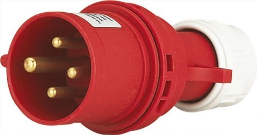Spina diritta industriale 3p+t ip 44 rossa 400v