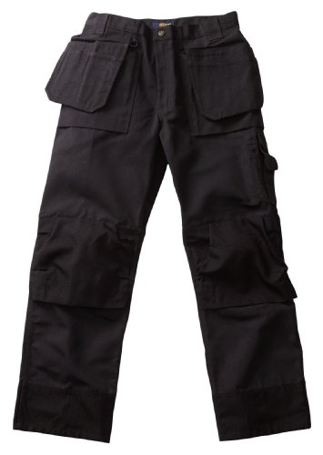 Best Deal Product Blaklader Workwear Heavy Worker Pant with Utility Pockets, 32-Inch Waist, 30-Inch Length, 13-Ounce Cotton Twill Black/Black
