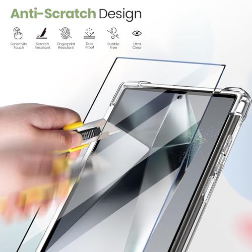 SKYX KAISHITE for Samsung Galaxy S24 Ultra Case, Shockproof TPU Clear Cover with 2 Pack Tempered Glass Screen Protectors & Leather Kickstand (3M Adhesive Mount) for Stand/Horizontal Viewing, Clear by SKYX KAISHITE - Used condition - Image 8