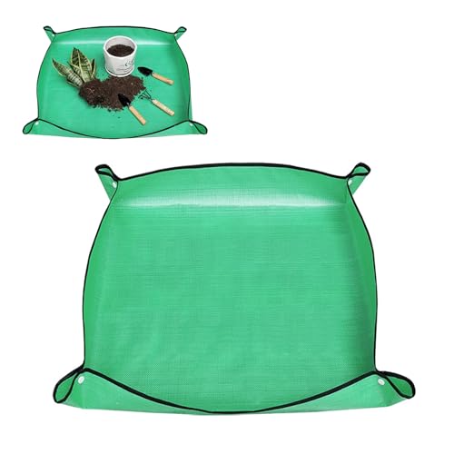 KMKANPO 66 * 66cm Alfombrillas de Jardinería,Cojín de Plantación,Impermeable Estera de Jardinería,tapete portátil para jardín,Estera de Trasplante de Plantas Plegable,para Suculentas,Planta(Verde)