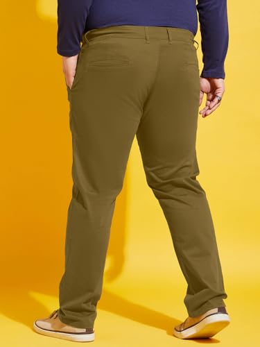 Image of Bigbanana Plus Size Men's Regular Fit Solid Trousers