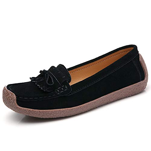 Sisenny Women’s Tassel Slip On Penny Loafers Suede Comfortable Driving Casual Moccasins Flat Shoes