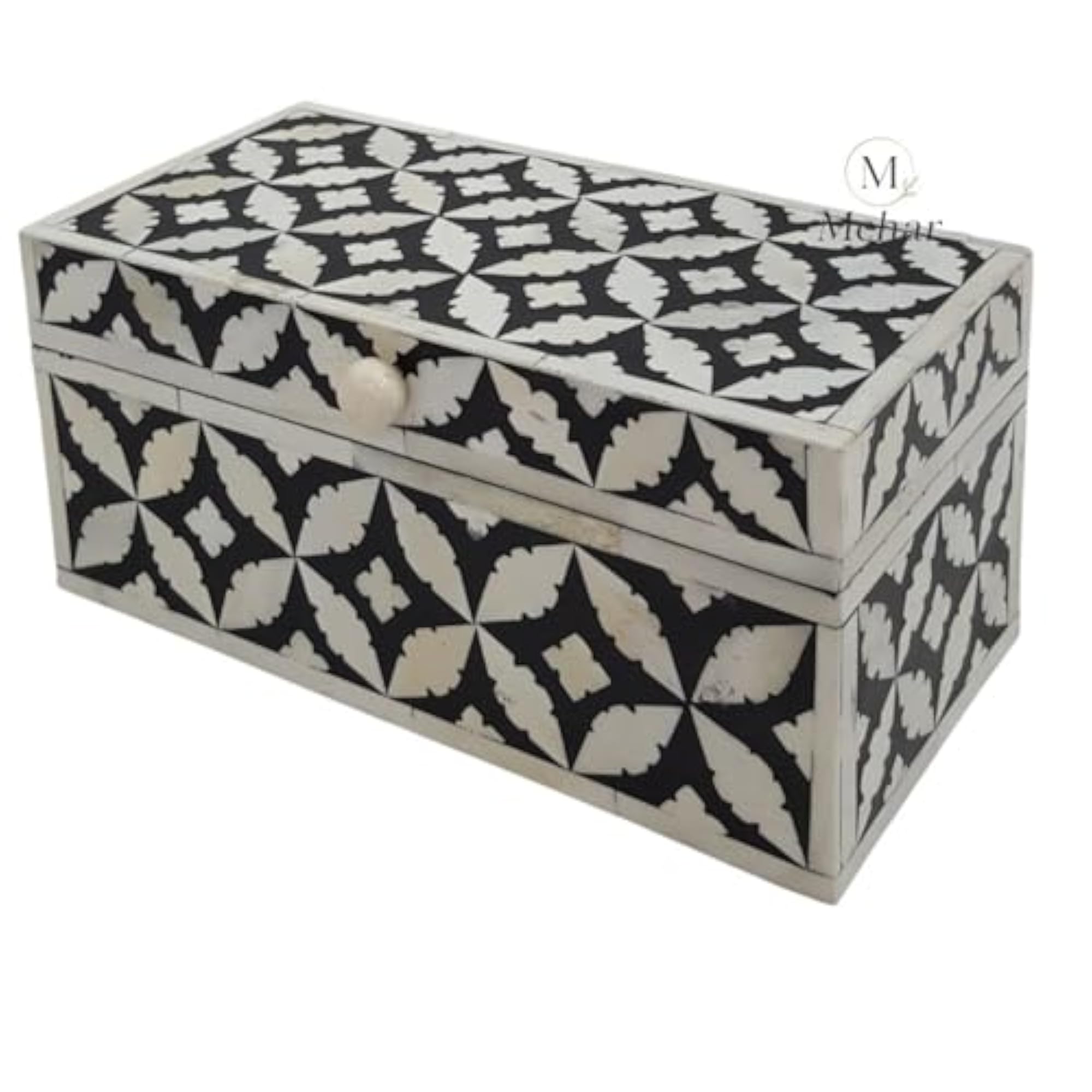 Handmade Bone Inlay Jewellery Box, Elegant Keepsake Gift