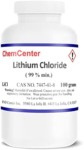 Lithium Chloride, High Purity Powder/Crystals, 100 Grams