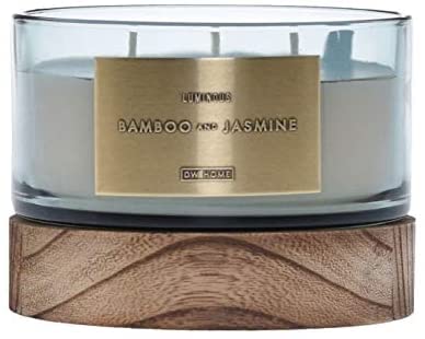 DW Home Wood-Accent 17 oz. 3-Wick Jar Candle (Bamboo & Jasmine)