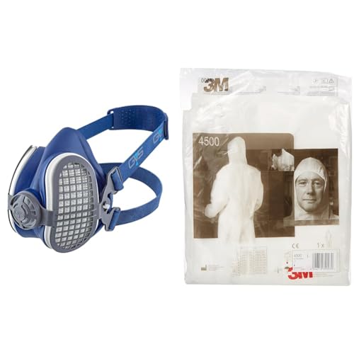 GVS Masque Elipse SPR501 avec filtres P3, M/L & Combinaison de protection 3M™ 4500 blanc, taille L