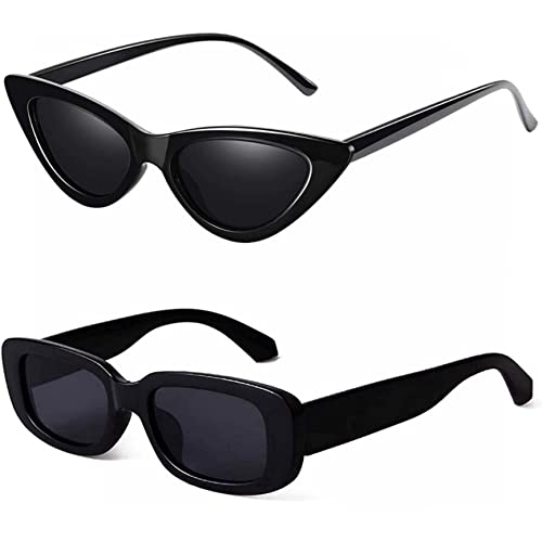 Image of IFLASH Cat Eye Rectangular Sunglasses for Women Pack of 2