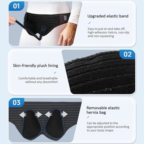 Faja para hernia para hombre soporte ajustable talla L miniatura 3