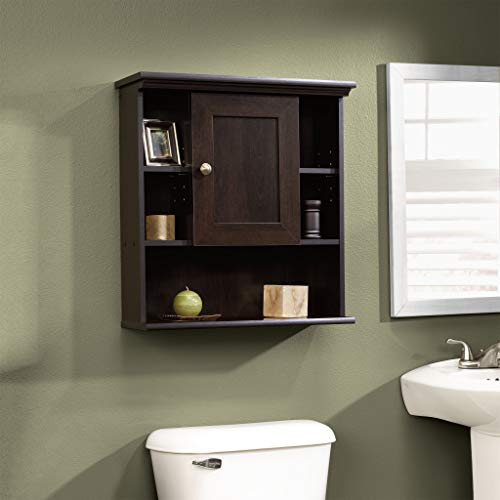 Sauder Peppercorn Wall Cabinet, L: 23.31" x W: 7.56" x H: 24.57", Cinnamon Cherry Finish