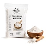 Argila Branca 1kg - 100% Pura Natural Clareadora Para Cuidados Faciais Corporais e Capilares (1 Kg)