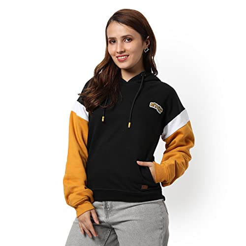 Image of Campus Sutra Women's Cotton Hooded Neck Sweatshirt