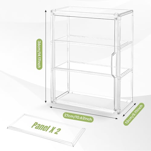 Boite de rangement transparente pour figurines et vitrine acrylique de salon modulable - 3
