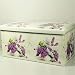 Sgabello Di Stoccaggio In Pelle Stampa Fiore Viola E Bianco Per Rafforzare La Scatola Di Immagazzinaggio Pieghevole Allungabile Con Coperchio 76 * 38 * 38 Cm