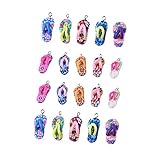 COHEALI 90 pcs Simulated clay slippers mini slippers charms - flops jewelry accessory clay flip- flop ornament clay keychain pendant clamshell small pendant polymer clay necklace