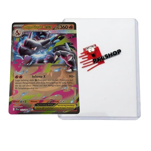 pklshop Set: Mega Glurak X ex (PFL 013) | Fatale Flammen | Double Rare | Deutsch + pklshop Toploader