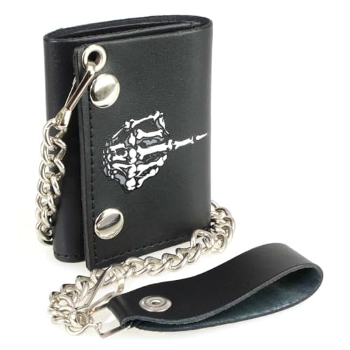 Hot Leathers Skeleton Finger Tri-Fold Wallet WLB1022-4"2