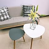 [XLmodel] - [Foto] - [0000] MZXUN. 2 stücke Dreieckform Beistelltisch/nordische Einfachheit, Moderne Designermöbel, minimalistischer hölzerner Couchtisch, Teetisch (Color : Black)