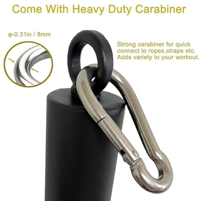 Weight Loading Pin 2 inch,Olympic Weight Plate Loading Pin for Cable Pulley System LAT Pulldown,Heavy Duty Gym Equipment Weights Lifting Pin with Carabiner