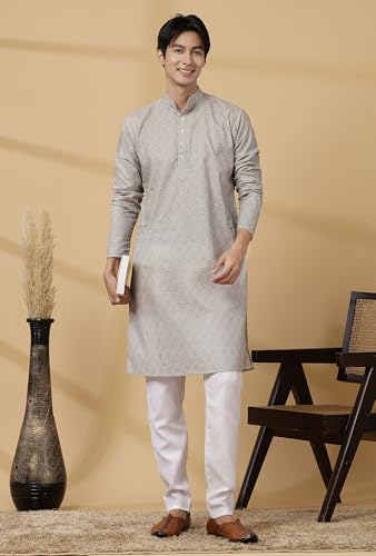 Image of Majestic Man Men's Cotton Regular Fit Casual Kurta