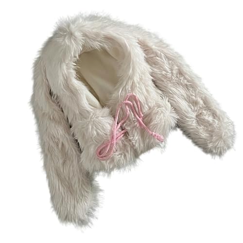 Bonnet à capuche lapin Y2K hiver chaud écharpe longue peluche fille