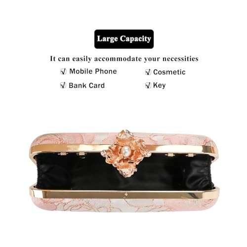 Image of Womens Vintage Floral Embroidery Clutch Evening Handbag Shoulder Bags Purse for Wedding Party Prom