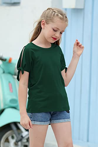 Image of GORLYA Girls Slit Sleeve Tie Knot Cuff Knit Tunic Top 4-14Y