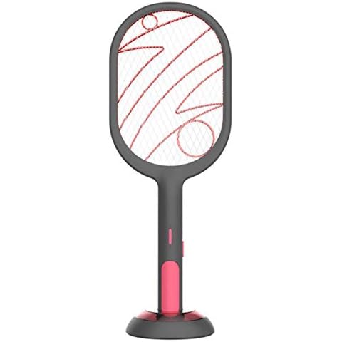 HongYa Electric Mosquito Swatter Mosquito Killer Lamp USB Rechargeable Kill Fly Bug Zapper Killer Trap 3000V Electric Shock With Lights-Black Cover