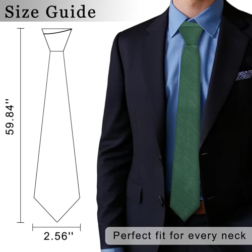 Image of Cotton Ties for Men Solid Color Skinny Tie Mens Necktie for Wedding Graduation Formal Dinner