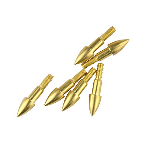 Zshjgjr 24Pcs Archery Target Field Points 75 Grain Screw In Bullet Points Hunting Arrowheads Arrow Tips For Target Hunting Shooting Practice (Gold) #TOP2