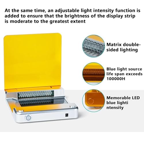 Transiluminador de luz azul, cortador de gel de luz azul, intensidad LED ajustable, utilizado para visualización de electroforesis en gel.