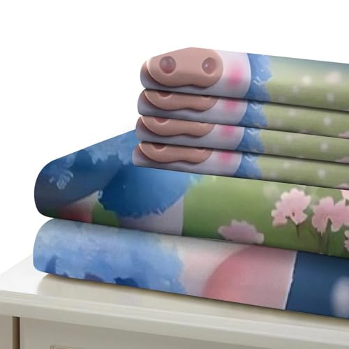 Housse de couette cochon ultra douce 3 pièces contre les allergies