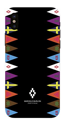 MARCELO BURLON COUNTY OF MILAN Cover/Custodia Compatibile con iPhone XS/X - MOD. Flags Side Custodia Burlon Originale - Rigida - Finitura Soft Touch - Protezione Frontale rialzata