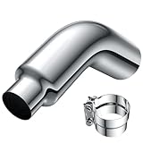 4 to 6 Inch Exhaust Elbow with Clamp, 4' Inlet 6' Outlet Chrome Diesel Exhaust Tip for Pickup Trucks and Cars