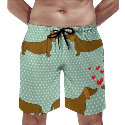 Shorts de bain à pois vert avec cordon de serrage taille S