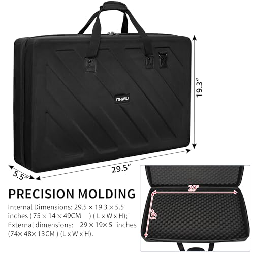Image of Lightweight Molded EVA Storage Case Fits for Pioneer DDJ RX2 RX3, 29.5 X 19.3 X 5.5 Inch Black