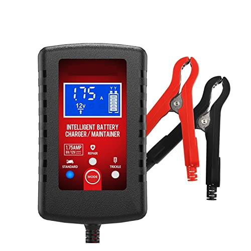 SHEHUALI Caricabatterie per Auto, 6V 12V 1.75A Manutentore Caricabatteria Moto Intelligente Automatico for Auto/RV/ATV/Barca Caricatore Automatico di Mantenimento Batteria