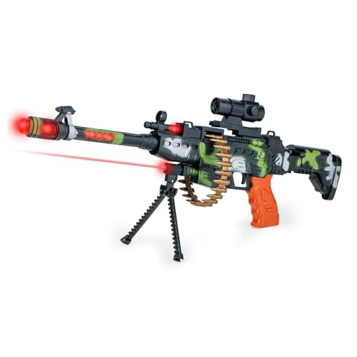 zest 4 toyz 25 musical army style toy gun for kids with music, lights and laser light (Multi color)