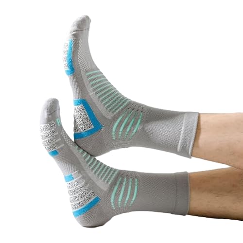 Image of Crew Socks for Women & Men Circulation, Ankle Compression for Diabetic and Neropathy Pain Relief, Swelling, Neuropathy, Runner, Nurses, Travel, Pregnancy, Flying - Grey
