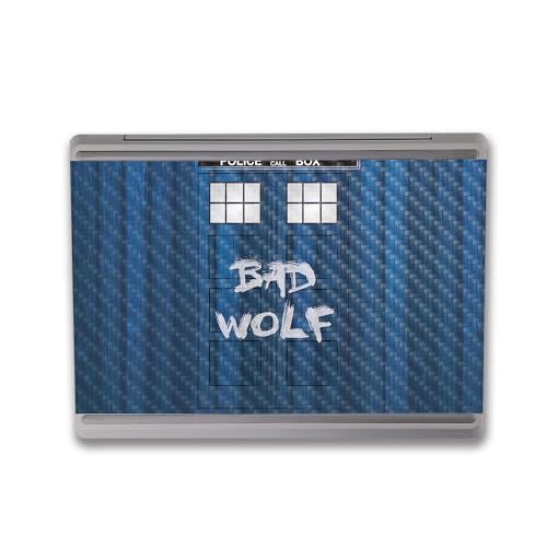 Image of MightySkins Carbon Fiber Skin Compatible with Microsoft Surface Laptop Go 3 (2023) Full Wrap Kit - Time Lord Box | Protective, Durable Textured Carbon Fiber Finish | Made in The USA