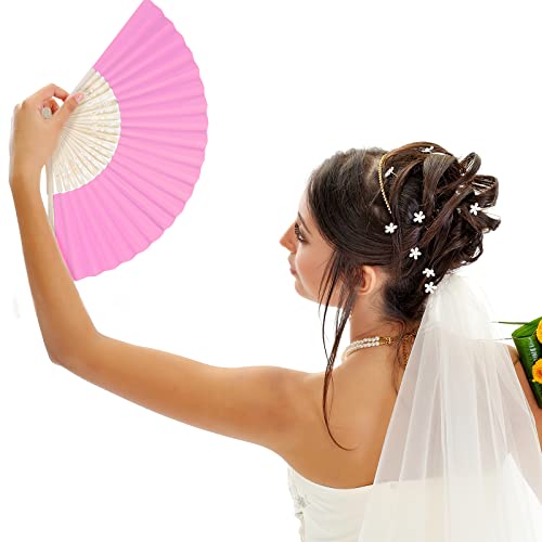 Johouse 28Pcs Folding Paper Fans, Handheld Bamboo Fans Foldable Decorative Fans 14 Colors Japanese Chinese Style For Summer Beach Party Dancing Diy Wall Decoration thumb #8