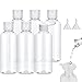 Voarge Set di bottiglie da viaggio, 6 bottiglie da viaggio Flacone da 100 ml in plastica con 2 piccoli imbuti, set di bottiglie da viaggio in plastica trasparente per volo, aeroporto, vacanza