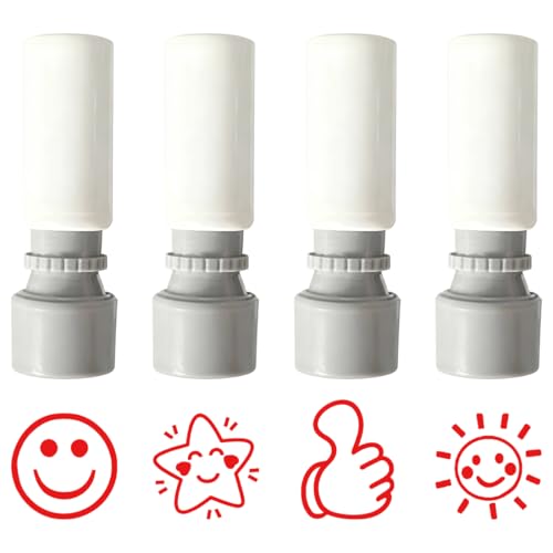 YAYNO 4 Piezas Sellos para profesores Colores sellos personalizados Sellos Autoentintados para Profesores para Motivar y Estimular a los Alumnos