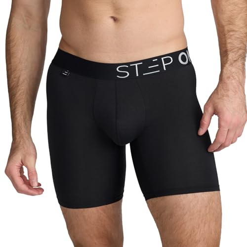 STEP ONE Mens Boxer Briefs, 1 Pair - Viscose from Bamboo Anti-Chafing Underwear, Comfortable Moisture-Wicking with 3D Pouch