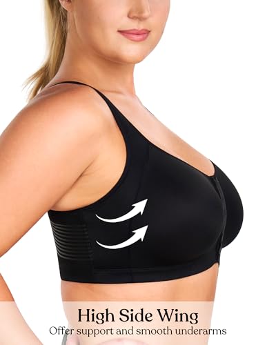 Image of HSIA Posture Bras for Women - Front Closure Bra for Women No Underwire Back Support Plus Size Full Coverage Bra