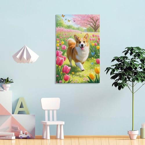 Impression sur toile Corgi premium de format 40x60cm haute definition - 4