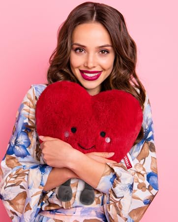 Image of ZEXSAZONE Red Love Heart Plush Soft Toy - 28 cm Cute Stuffed Cushion | Huggable Romantic Pillow for Kids, Girls, Girlfriend & Wife | Valentine, Birthday