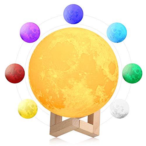 Image of 3D Moon Lamp LED Night Light for Romantic Night Mood Lighting with PVC Stand Brightness for Beautiful Indoor Lighting in Bedrooms and Kids' Rooms Gifts for Woman (Pink)