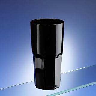 AIOS Black Plastic Octagon Shaped Tumblers. Set of 6. Virtually Unbreakable. Holds 300ml / 10.6oz to Rim. Ideal for All Occasions Inside or Out . Dishwasher Safe .