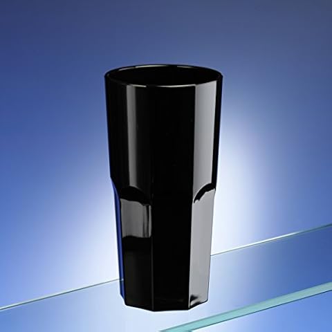 AIOS Black Plastic Octagon Shaped Tumblers. Set of 6. Virtually Unbreakable. Holds 300ml / 10.6oz to Rim. Ideal for All Occasions Inside or Out . Dishwasher Safe Cover